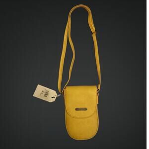 Womens Multisac Small Yellow Crossbody Bag with Snap Closure